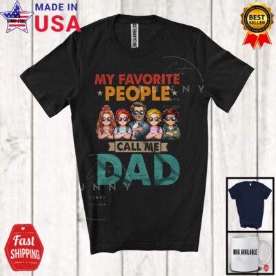 Vintage Favorite People Call Me Dad, Father's Day 1 Son 3 Daughter, Family Shirt