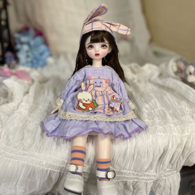 Cute 1/6 Bjd Doll Girl Face Make up Eyes Kids Toys Clothes Shoes Birthday GIFT
