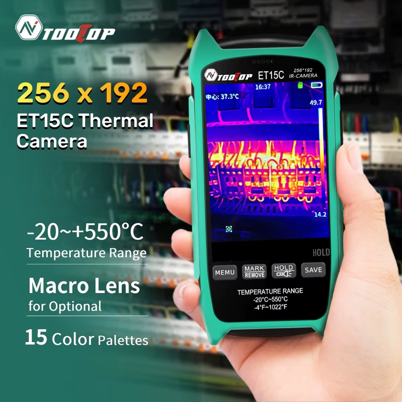 ET15C 256x192 Thermal Imaging Camera 3.5inch Industrial IR Camera Replaceable 18