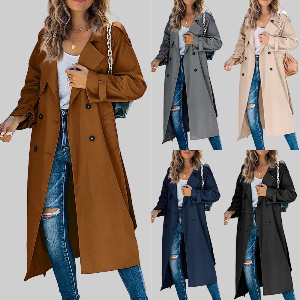 Double Breasted Trench Casual Coat Tops