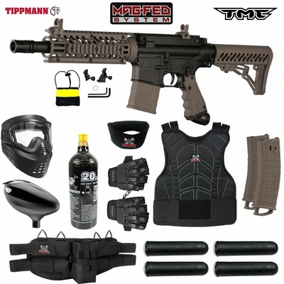 Maddog Tippmann TMC MAGFED Protective CO2 Paintball Gun Package Tan