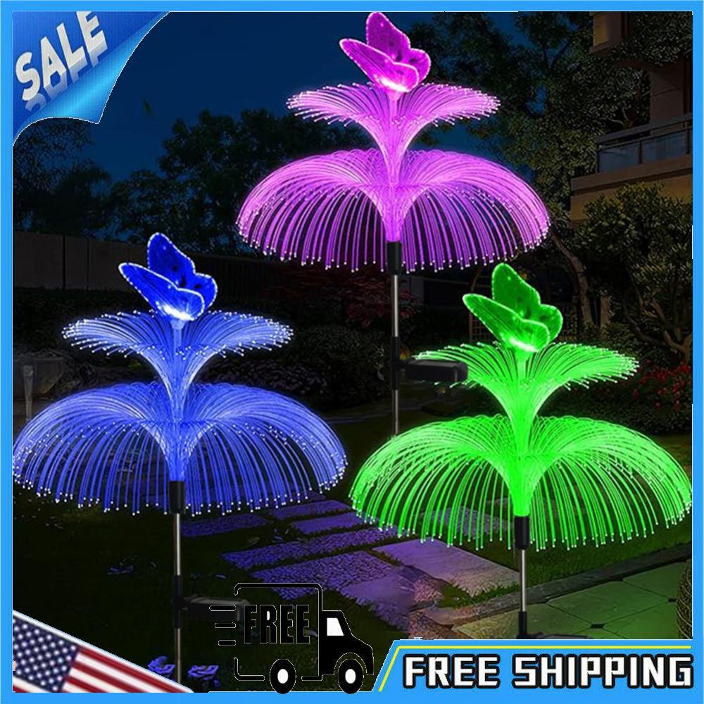 Jellyfish Solar Light Landscape Path Light Optical Fiber RGB