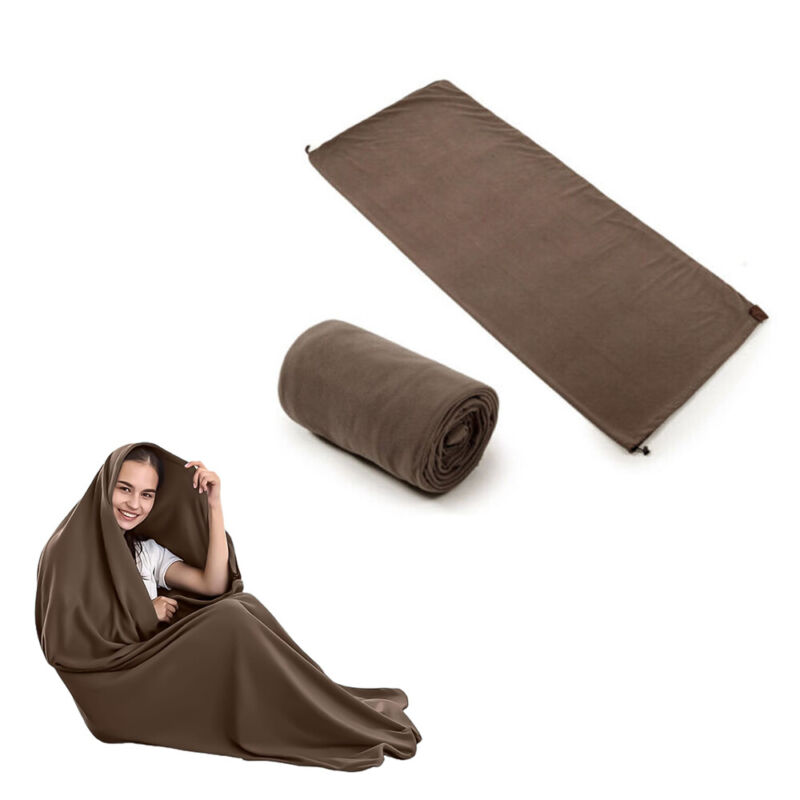Portable Ultra-light Fleece Sleeping Bag Liner 71" Camping Travel Blanket Sheet