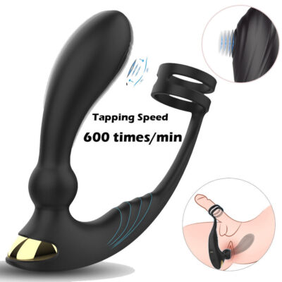 Prostate Massager Dual Motor Ring Vibrators Waterproof Powerful Flapping