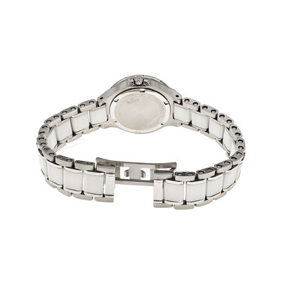 Pre-owned Bulova 98p124 Women's 8 Diamond Dial Ceramic Stainless Steel Watch $525