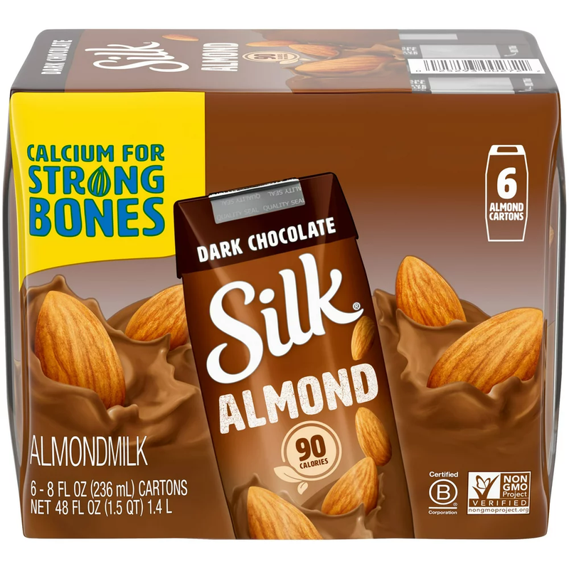 Silk Shelf-Stable Dark Chocolate Almond Milk Singles, 8 Oz.,