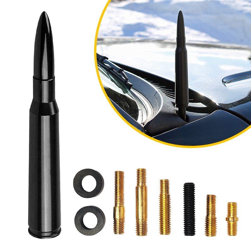 1X BLACK BULLET ANTENNA 50 CAL for CHEVROLET SILVERADO 1500/2500/3500/GMC