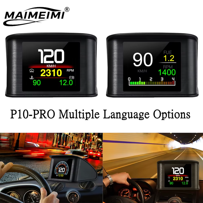 OBDII Smart Digital Meter P10 PRO OBD2 Head Up Display On Board Computer Digital