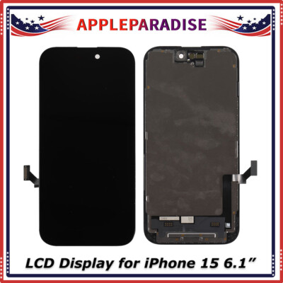 For iPhone 15 LCD Display Touch Screen Digitizer Frame Assembly Replacement Part