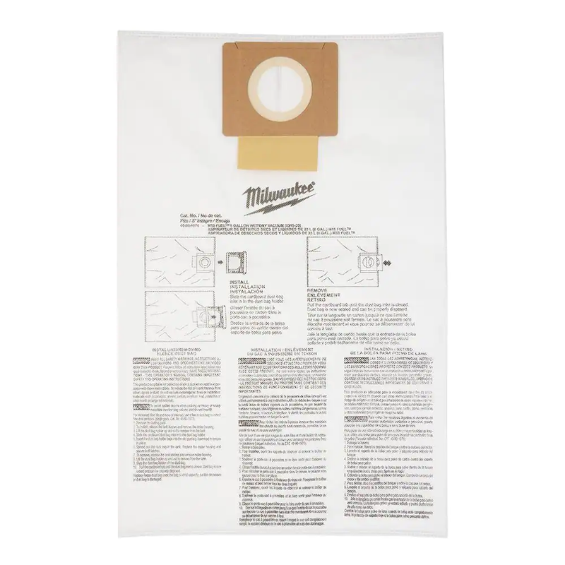 Fleece Dust Bags for 6 Gal. M18 FUEL Cordless Wet/Dry Shop Vacuums (5-Pack)