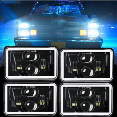 4X 4x6'' Led Headlights For GMC C1500 2500 3500 K1500 K2500 K3500 1982-1986 Truck