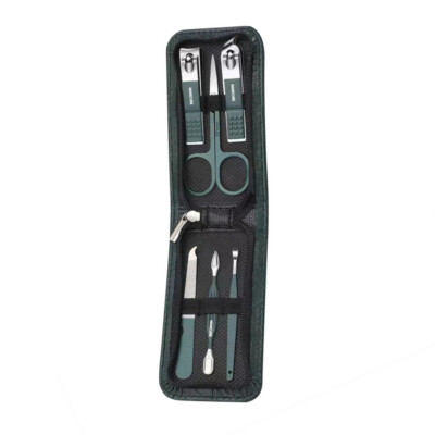 6 Pcs/Set Portable Luxury Manicure Sets Pedicure Kits Black/Green Nail Clipper 
