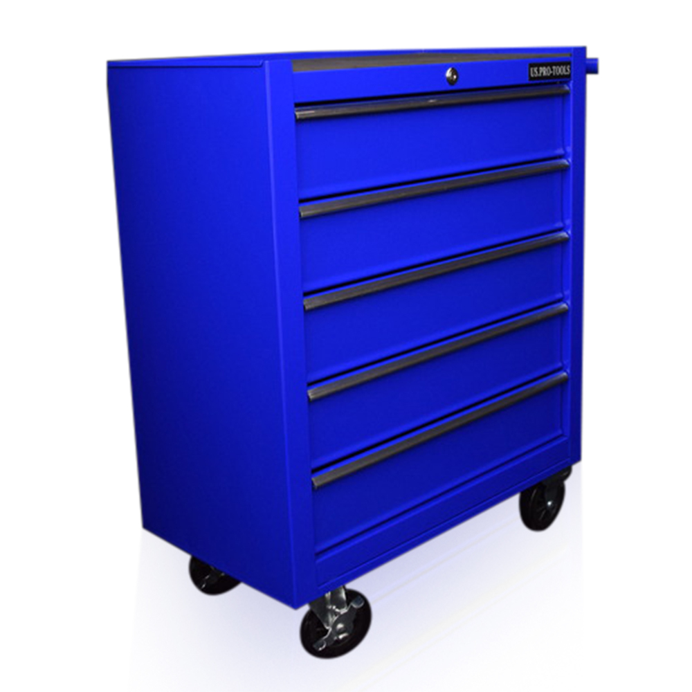 130 US PRO BLUE TOOLS AFFORDABLE STEEL CHEST TOOL BOX ROLLER 5 DRAWERS eBay