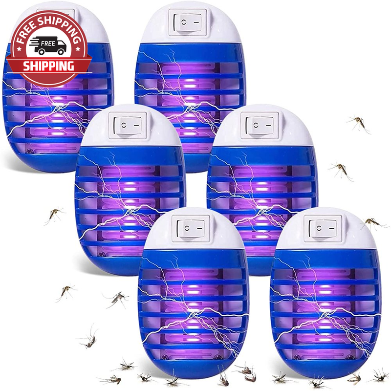 Bug Zapper Indoor, 6 Pack Plug-In Mosquito Killer Trap, Electric Little Gnats Fl