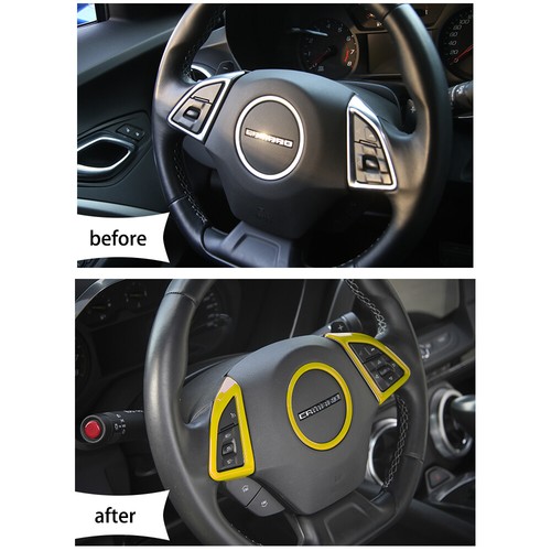 3pcs Steering Wheel Frame Trim Decor Cover For Chevrolet Camaro 2017