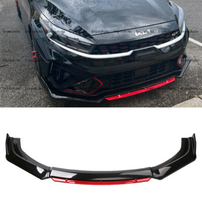 For Kia Forte UNIVERSAL Front Bumper Lip Spoiler Splitter Glossy Black Red