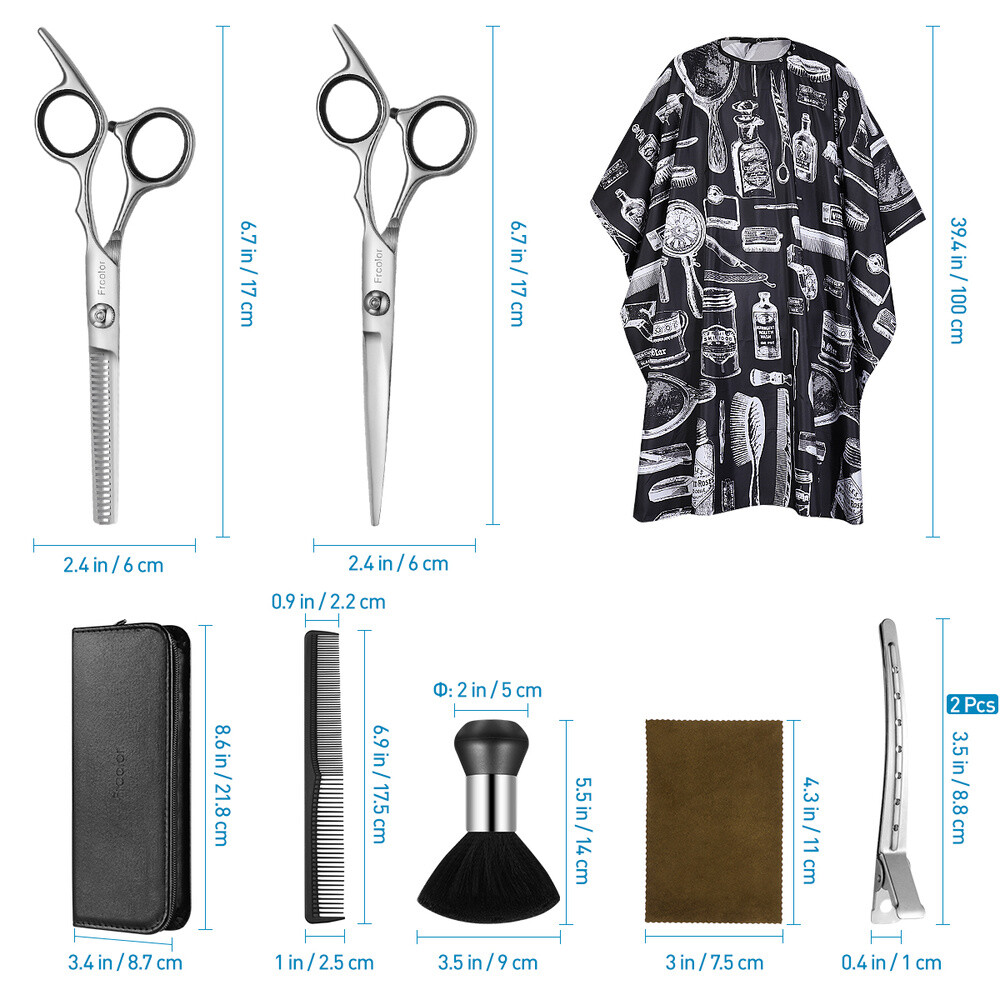 9 Pack Pro Equipo De Peluqueria Tijeras De Barberia Cabello Corte Adelgazamiento Tijeras Set Ebay