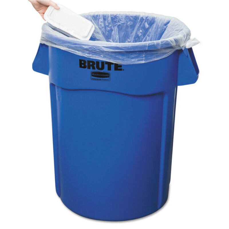 Rubbermaid RCPN264360BE Brute 44 gal Round Vented Trash Receptacle - Blue New
