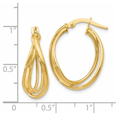 Pre-owned Superdealsforeverything Real 14kt Yellow Gold Polished Twist Hoop Earrings