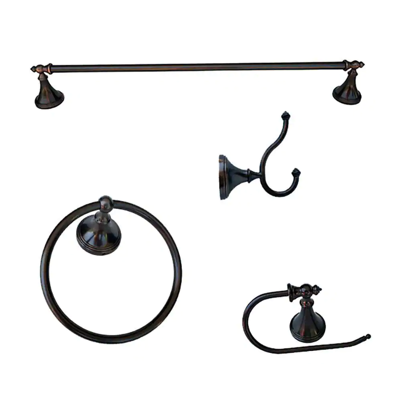 Bathroom Accessory Kit Towel Ring Toilet Paper Holder Bar Oil-Rubbed Bronze