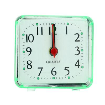 Travel Student Mini Alarm Clock Night Light Bedside Desk Battery Loud Quartz