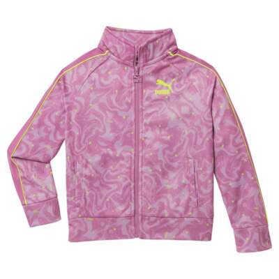 

Puma Space Glam Pack Tricot Full Zip Track Jacket Молодежные девушки Purple Casual Athl, Фиолетовый, Puma Space Glam Pack Tricot Full Zip Track Jacket Youth