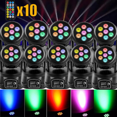 10PCS 105W RGBW Moving Head Mini LED Stage Effect Lighting DMX