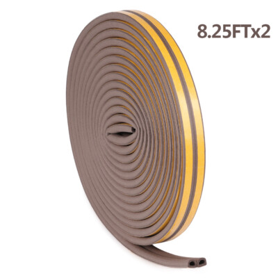 20M Door Weather Stripping Rubber Foam Tape Roll Self-Stick Window Seal Strip US