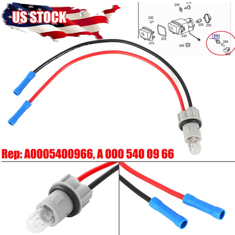 For Mercedes Side Marker Lamp / License Plate Light Bulb Socket Bulb Harness Set