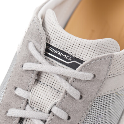Pre-owned Santoni $640  For Amg 'sls' Gray Suede And Textile Sneakers Us 11.5 Shoes