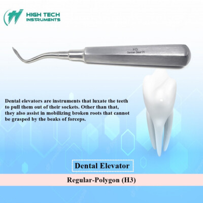 Dental Surgical Elevator Polygon H3 Root Tip Extraction Offset Loosening Teeth