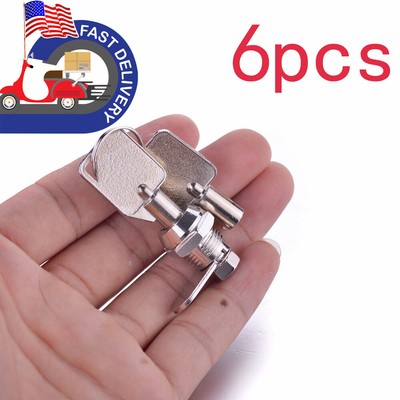 6Pcs Tubular Cam Lock -Arcade Machine Cabinet Cupboard Mailbox Safety Keyed 12mm