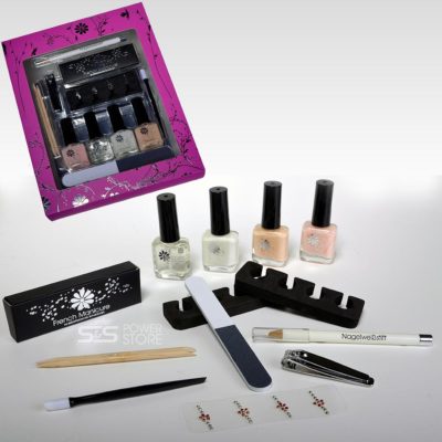 French Manicure Set Nagellack Nagelweiß Stift Maniküre Nagelpolitur Nagelfeile 