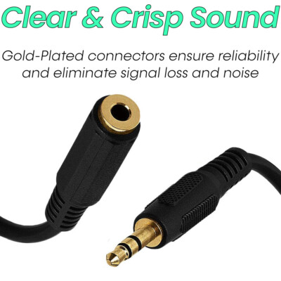 3.5mm Extension Cable AUX Extender Cord TRS Adapter Stereo Audio Headphone Cable