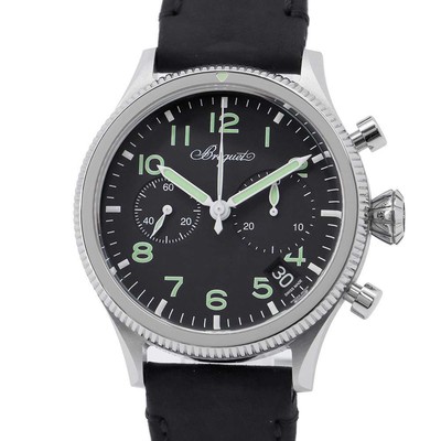 Breguet Type 20 Chronograph 2057 42mm Stainless Steel/Leather Black Dial 205...
