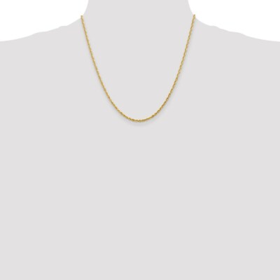 Pre-owned Superdealsforeverything Real 14kt 2.25mm Diamond Cut Extra-light Rope Chain; 20 Inch In Yellow