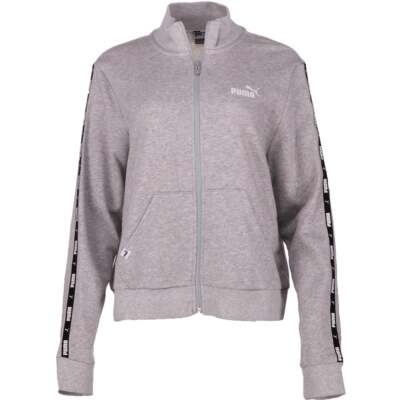 

Puma Power Tape Full Zip Track Jacket Женская серая повседневная спортивная верхняя одежда 6722, Grey, Puma Power Tape Full Zip Track Jacket