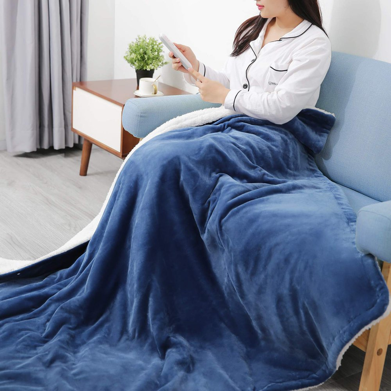 Electric Blanket Heated Throw 50"X60" with 6 Heating Levels 5H Auto-Off Machine