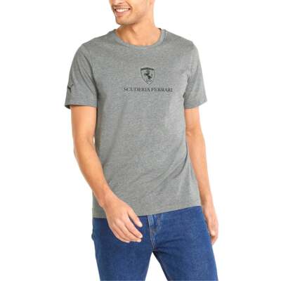 

Puma Sf Race Graphic Crew Neck Футболка с коротким рукавом Мужские серые повседневные топы 5337500, Grey, Puma Sf Race Graphic Crew Neck Short Sleeve TShirt
