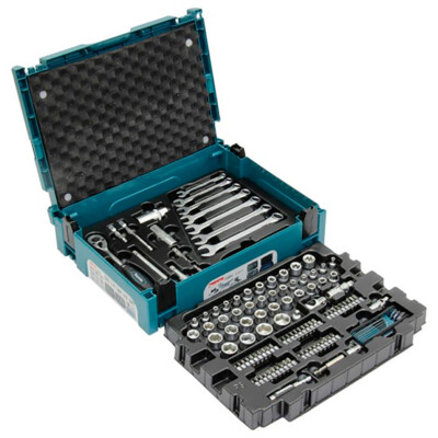 Makita Werkzeugset 120-teilig | im MAKPAC | Werkzeugkoffer | Handwerkzeug