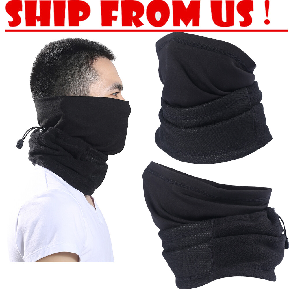 Winter Polar Fleece Windproof Half Face Mask Adjustable Neck Warmer Gaiter Scarf