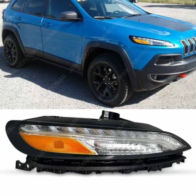 For 14-18 Jeep Cherokee Right Side RH LED Bumper Parking Light Turn Signal Lamp