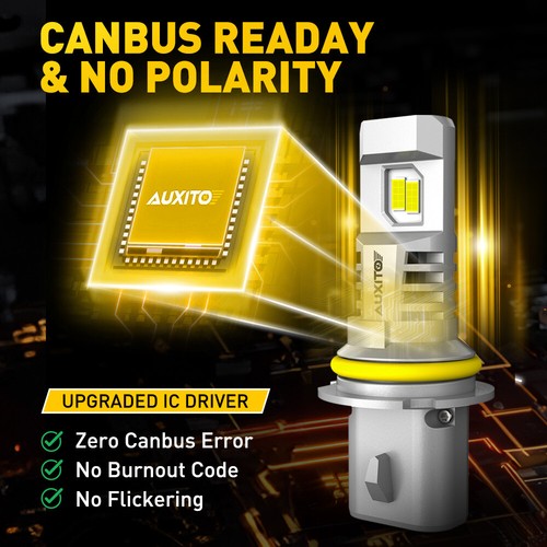 AUXITO 9007 HB5 LED Headlight Super Bright Bulbs Kit HIGH/LOW Beam 6500K White