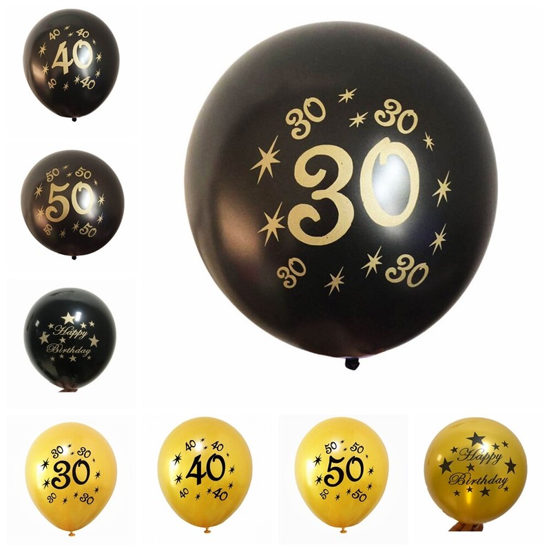 Cheers To 30th 40th 50th Anniversary Decor Latex Number Balloons
