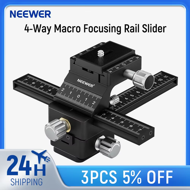 4-Way Macro Focusing Rail Slider For Canon Nikon Fujifilm Sony DSLR Mirrorless C