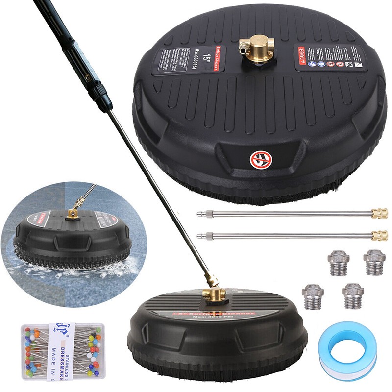 15" Pressure Washer Surface Cleaner with 2 Extension Wand Quick Connect 3600 PSI