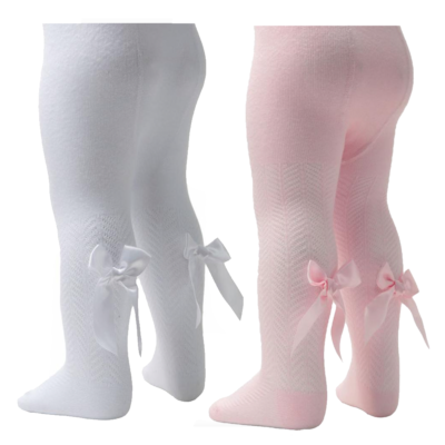 Baby girl bow tights sales