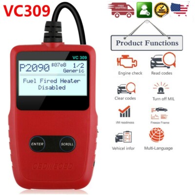 VC309 Code Reader OBD2 Scanner Car Engine Fault Diagnostic Tool Turn off MIL