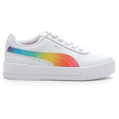 Белые кроссовки Puma Carina Rainbow Youth Boys Повседневная обувь 381710-01