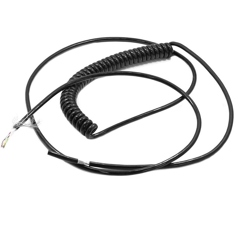 Li12yd11y Pur Spiral-Steuerleitung Geschirmt, 4x2x0,25mmÂ², 2m (Max. 3m), Schwarr